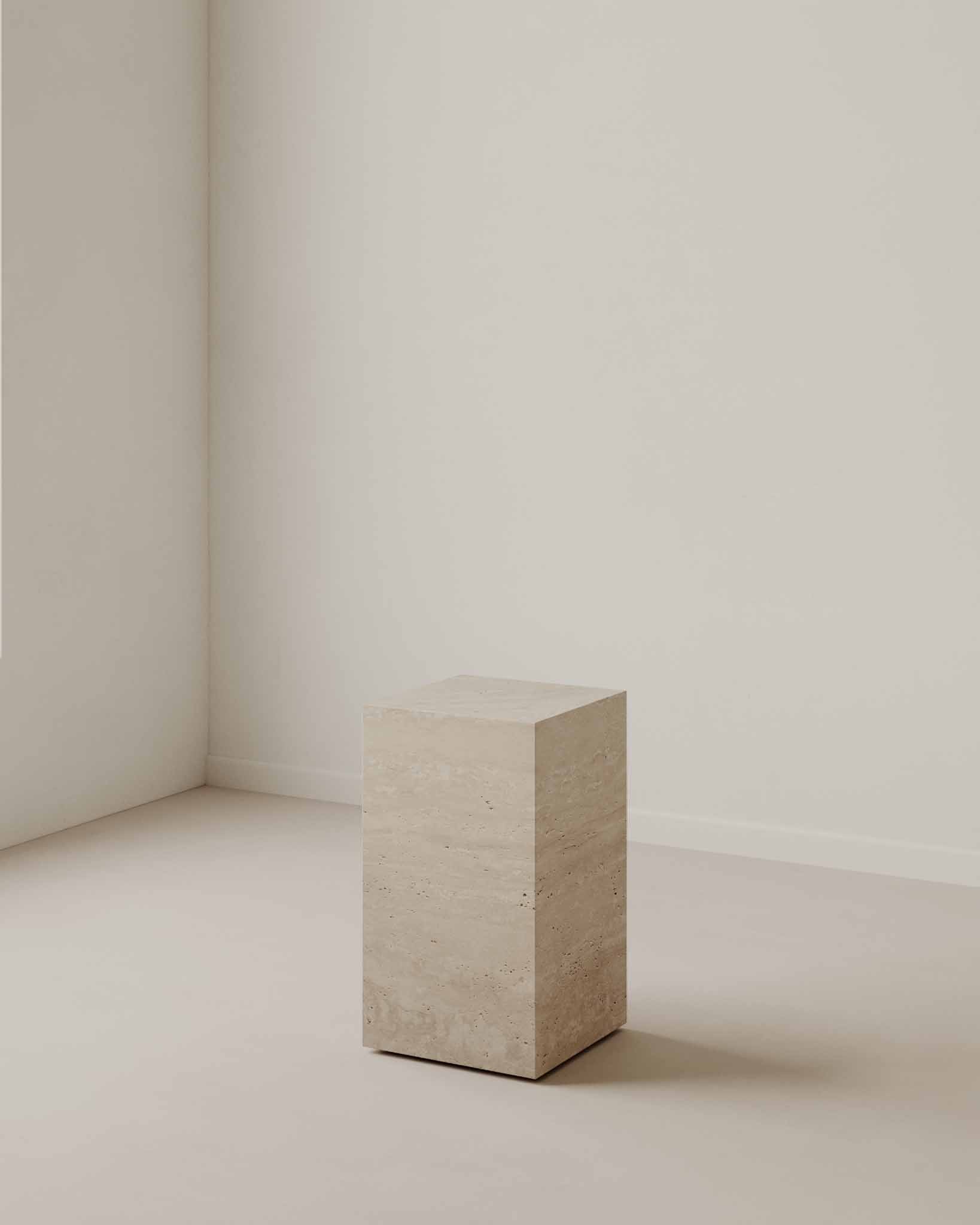 Plinth Small Cream Travertine